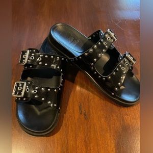 Black studded Birkenstocks